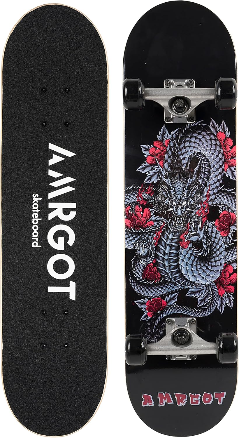 Skateboard Complete Deck - 31x8 Inch Complete Skateboard for Beginners,