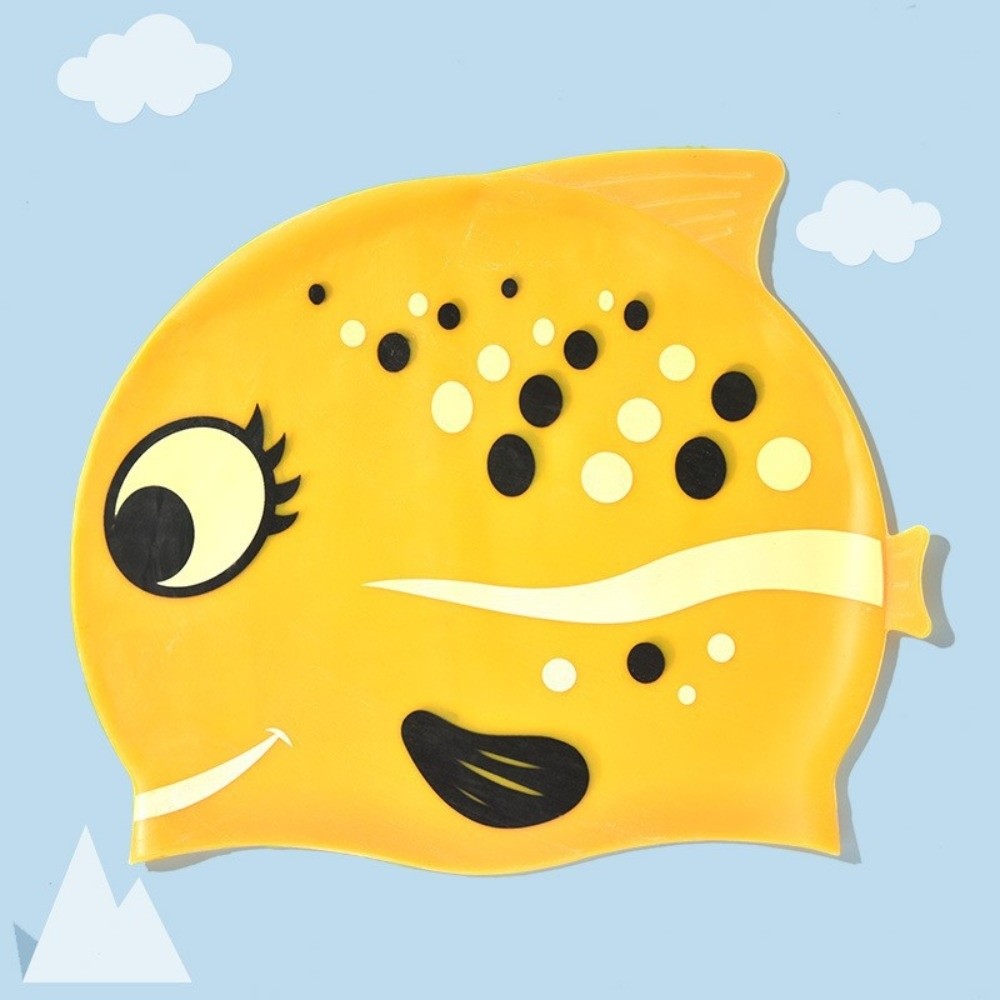 Swim Cap Silicone - Cute Elastic Children's Swimming Cap Cartoon