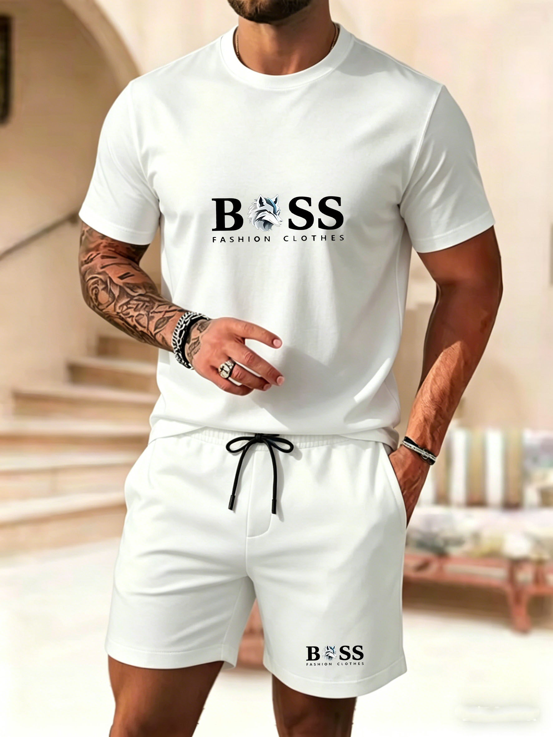 Sports Equipment For Sale - Men's two-piece sportswear short sleeved T-shirt