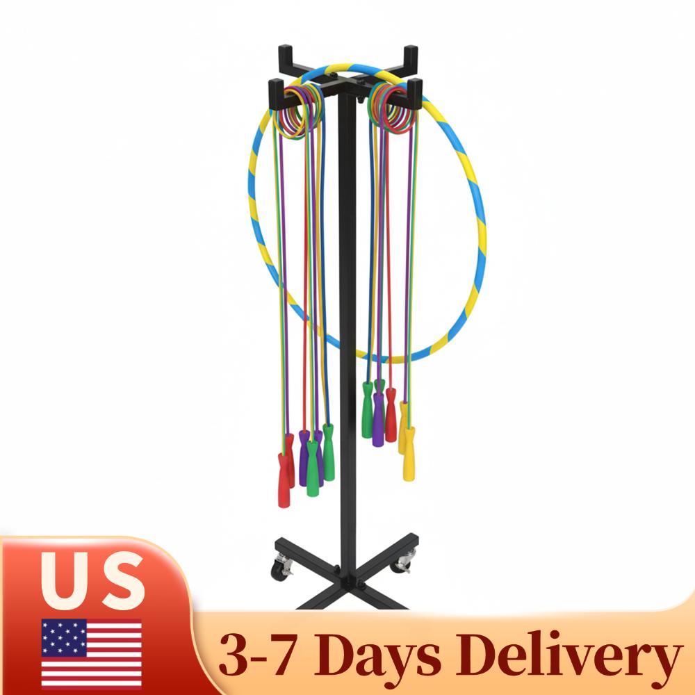 Sports Equipment Cart - 4 Wheeler Abdominal Hoop Organizer Hand