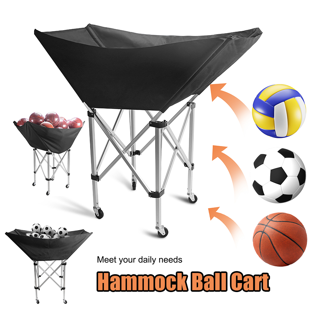 Sports Equipment Cart - Collapsible Hammock Ball Cart with Wheels