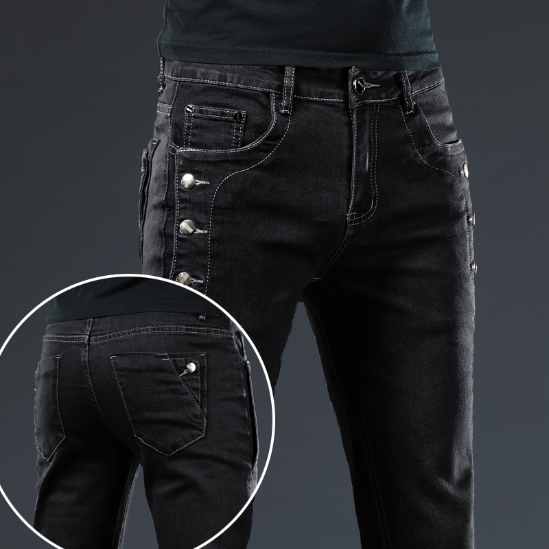 Skateboard Complete Deck - New Men Slim Button Black Skinny