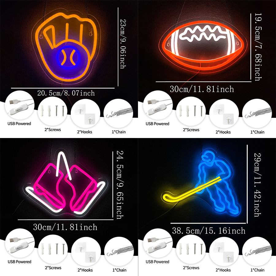 Sports Led Neon Sign, Rugby Sp - Sports Equipment Used avaliação e preço