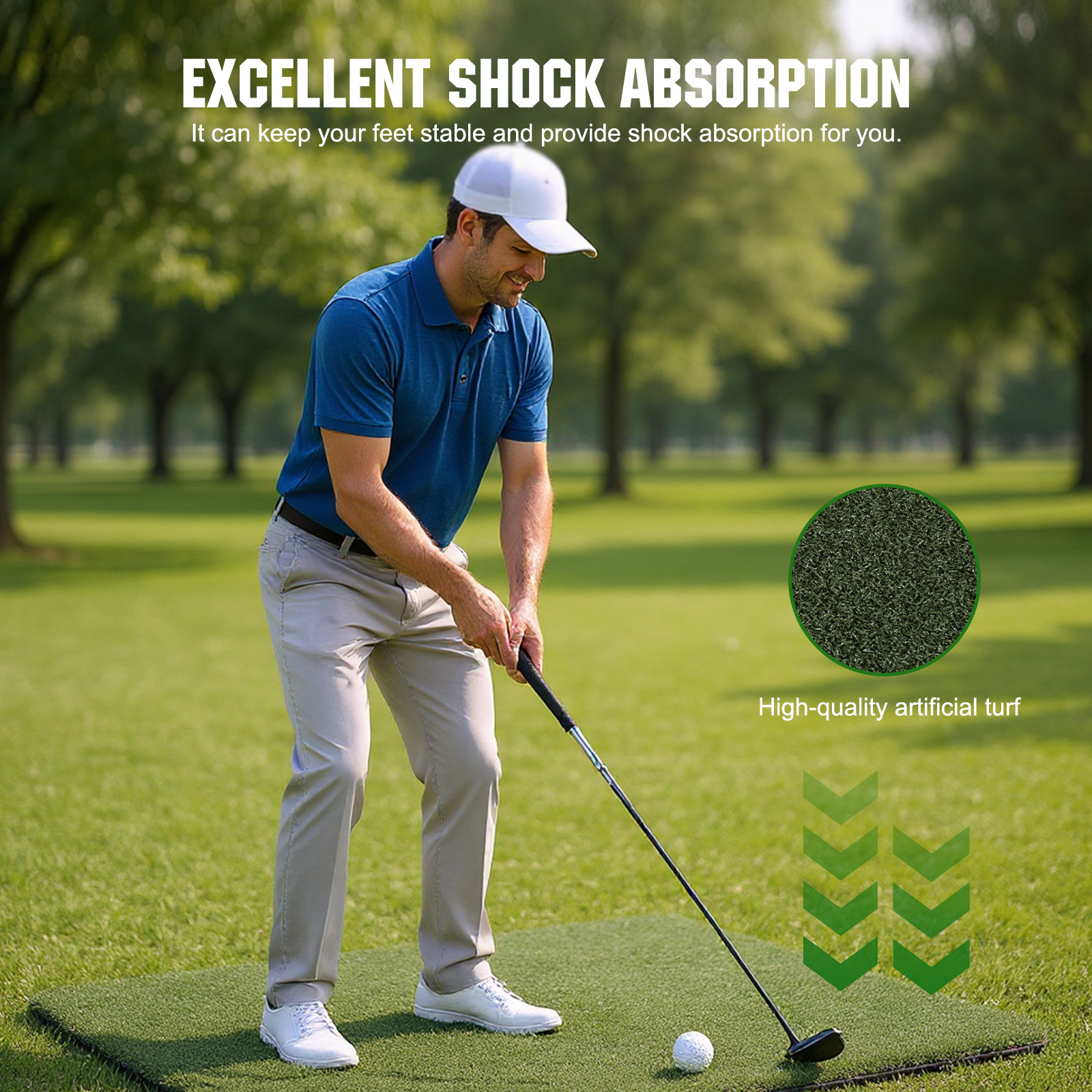 Dual-Turf Golf Mat 5 X 5 FT Go - Golf Putting Mat avaliação e preço