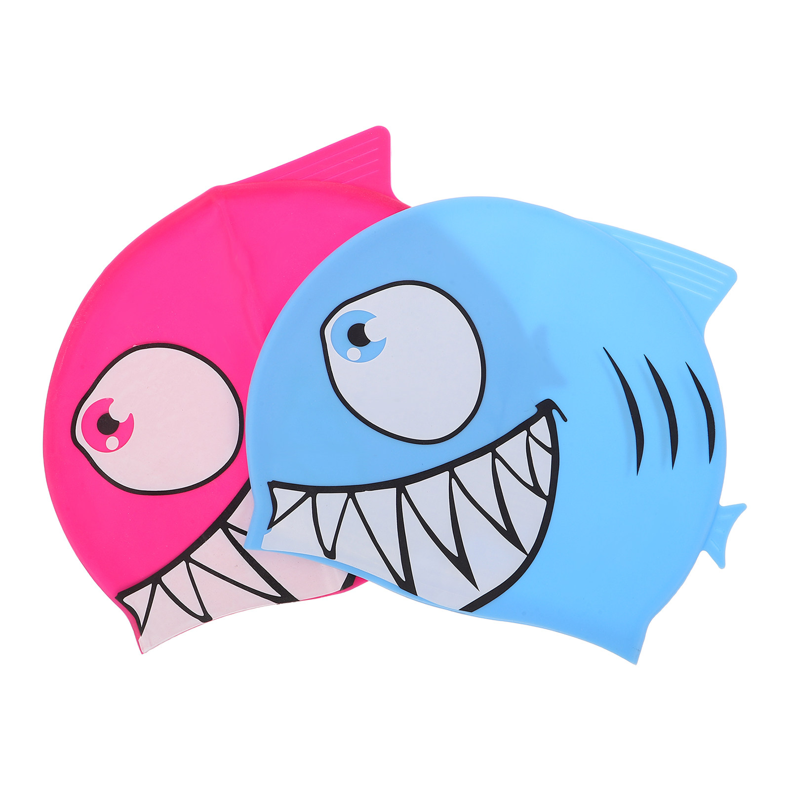 2Pcs Kids Fish Pattern Silicon - Swim Cap Silicone avaliação e preço