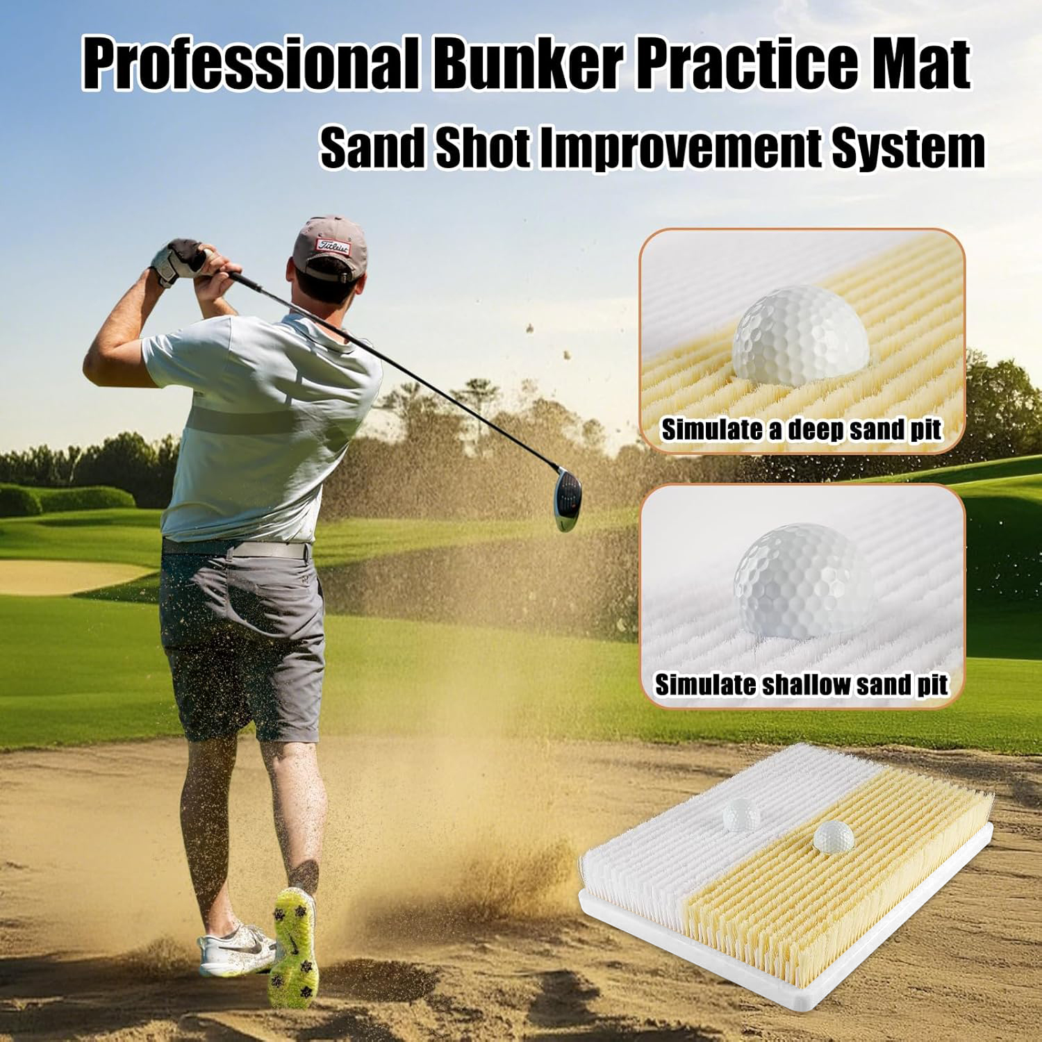 Golf Bunker Practice Mat-Dual- - Golf Putting Mat avaliação e preço