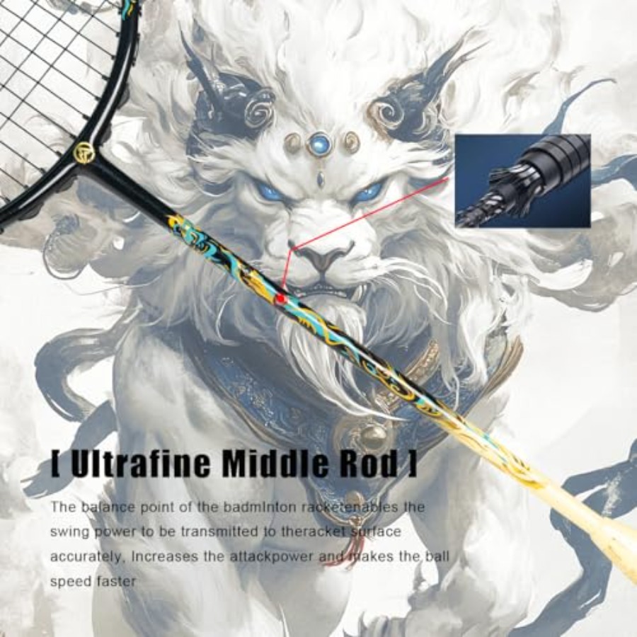 Lion Dance Chinese Style 6U G5 - Badminton Racket Carbon avaliação e preço