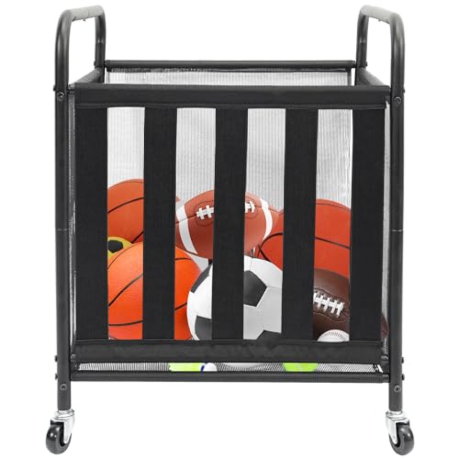 Rolling Sports Ball Storage Ca - Sports Equipment Cart avaliação e preço