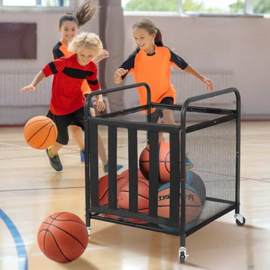 Rolling Sports Ball Storage Ca - Sports Equipment Cart avaliação e preço