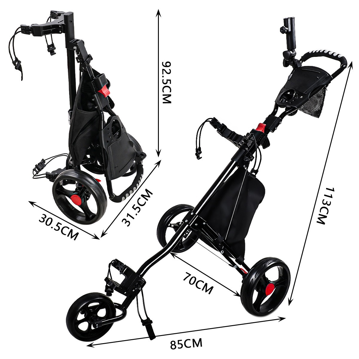 2026 Three-Wheeled Foldable Al - Sports Equipment Cart avaliação e preço