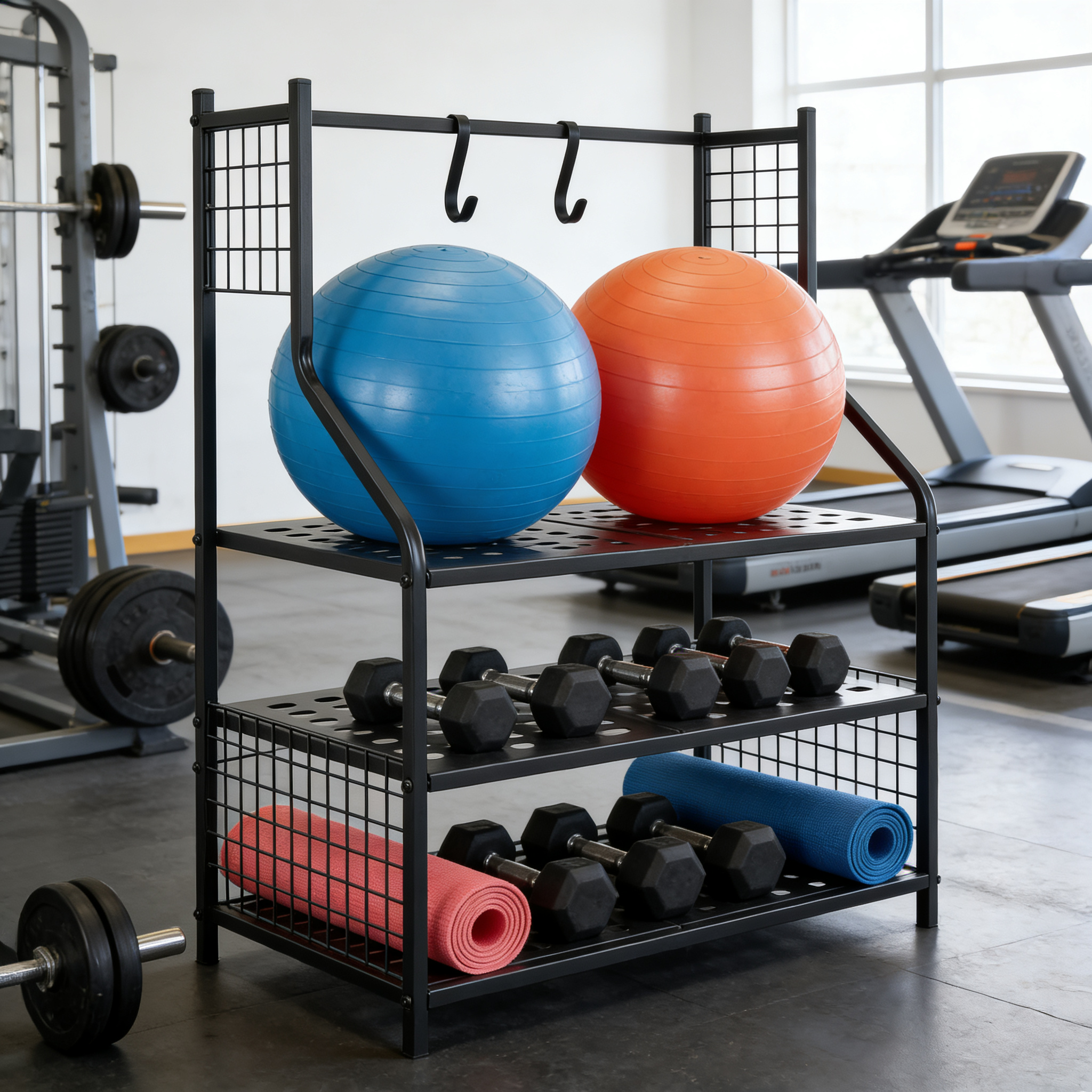 Modern Metal Display Shelf for - Sports Equipment For Sale avaliação e preço