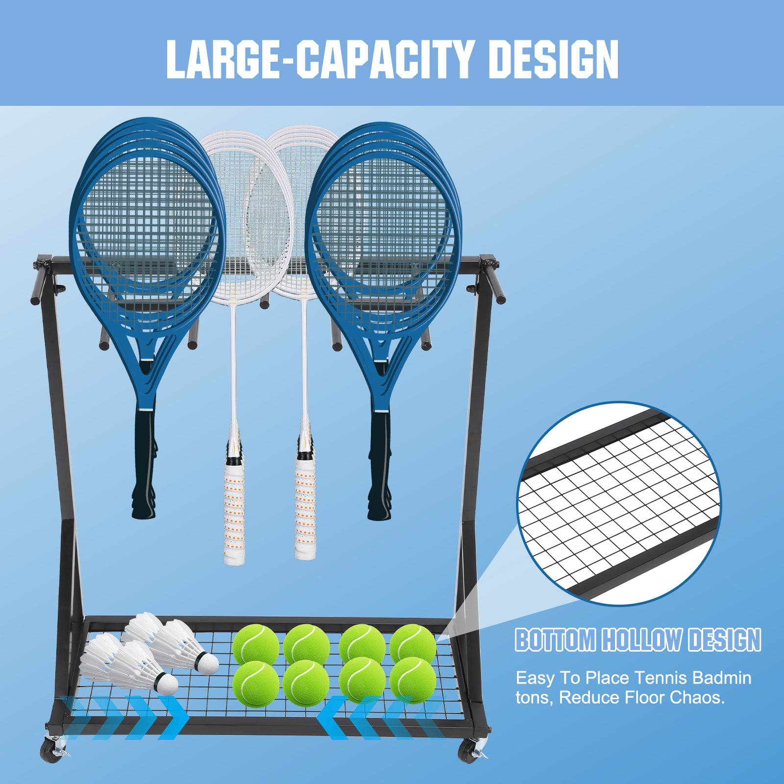Rolling Heavy Duty Tennis Ball - Sports Equipment Cart avaliação e preço